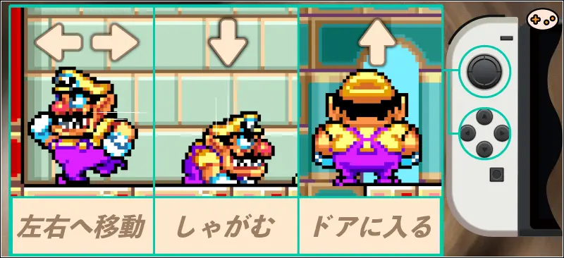 ワリオランドアドバンス移動の操作