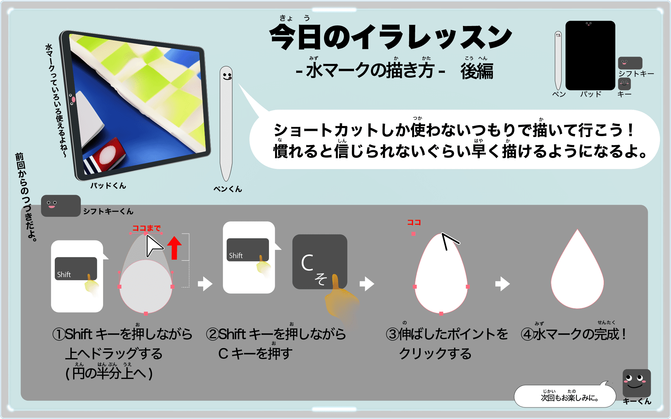 水マークの簡単な描き方 後編