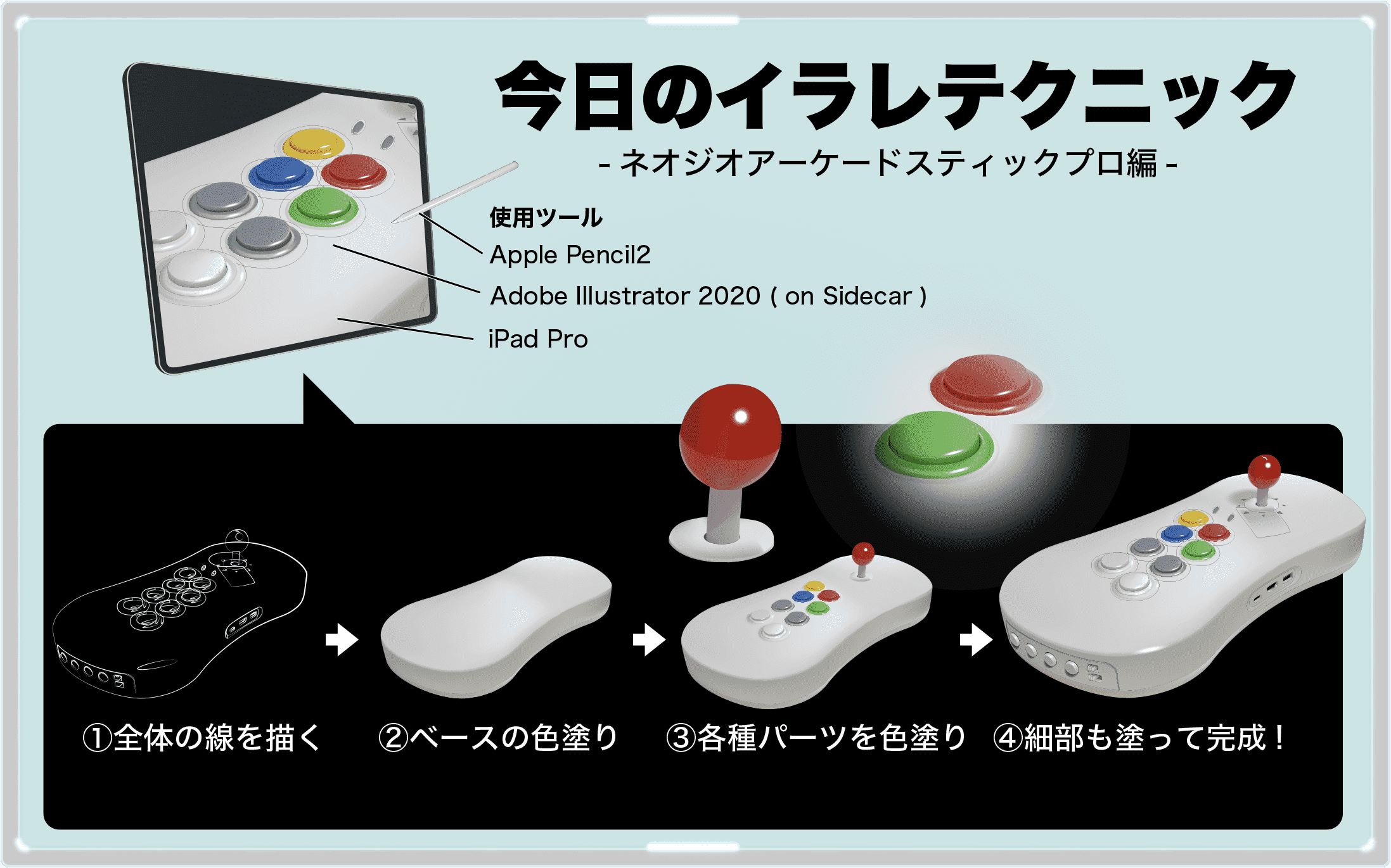 ネオジオアーケードスティックプロの描き方