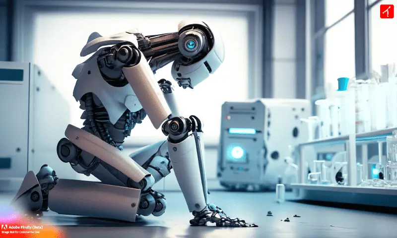 絶望するロボット powered by Adobe Firefly