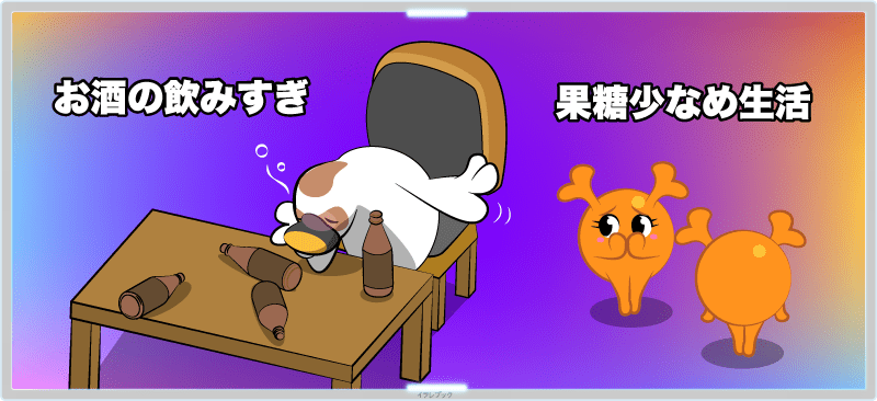 お酒の飲みすぎなどで肝臓の負担が心配な時は、果糖少なめ生活