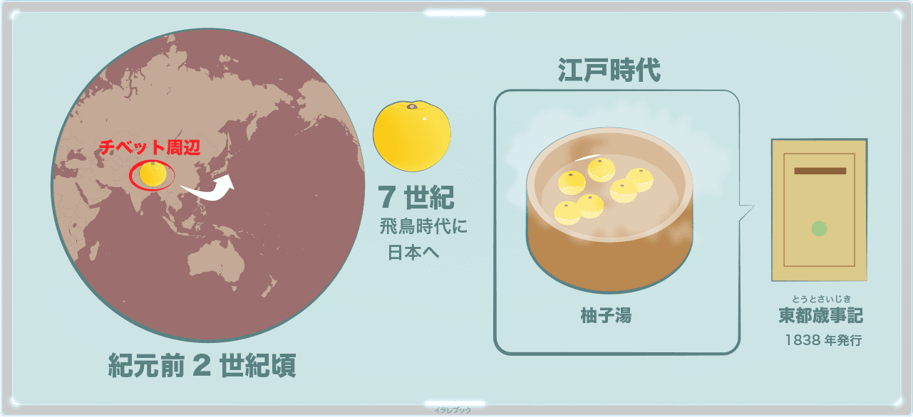 柚子は紀元前2世紀頃にはチベット周辺で栽培されていたという。日本へは7世紀