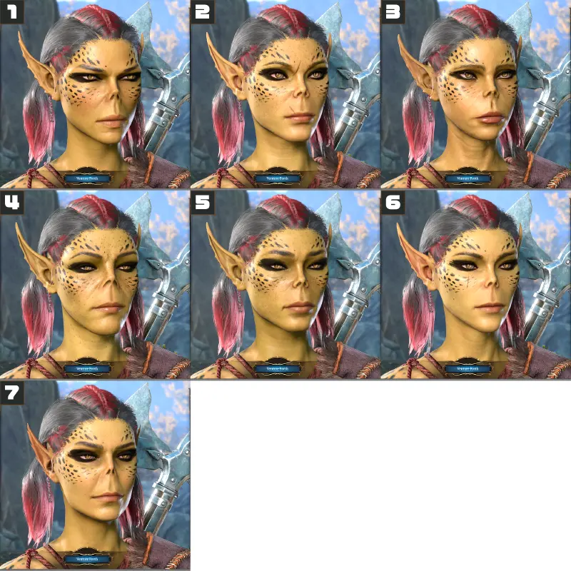 ギスヤンキの女性の顔の全パターン画像