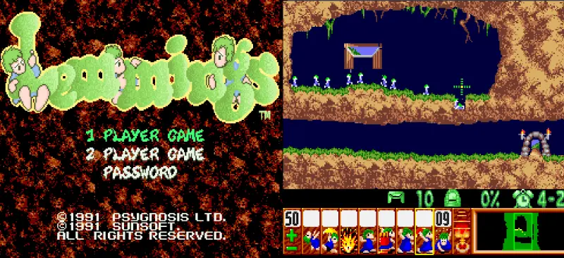 レミングスのゲーム画面