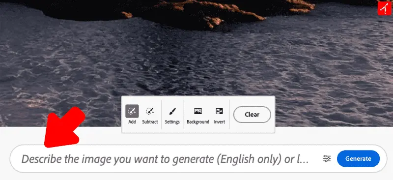 Generative fillのテキスト
