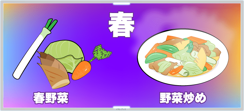 春は春野菜と野菜炒め