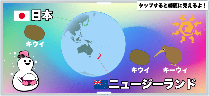 ニュージーランドではキウイの旬は夏。キーウィはの国鳥