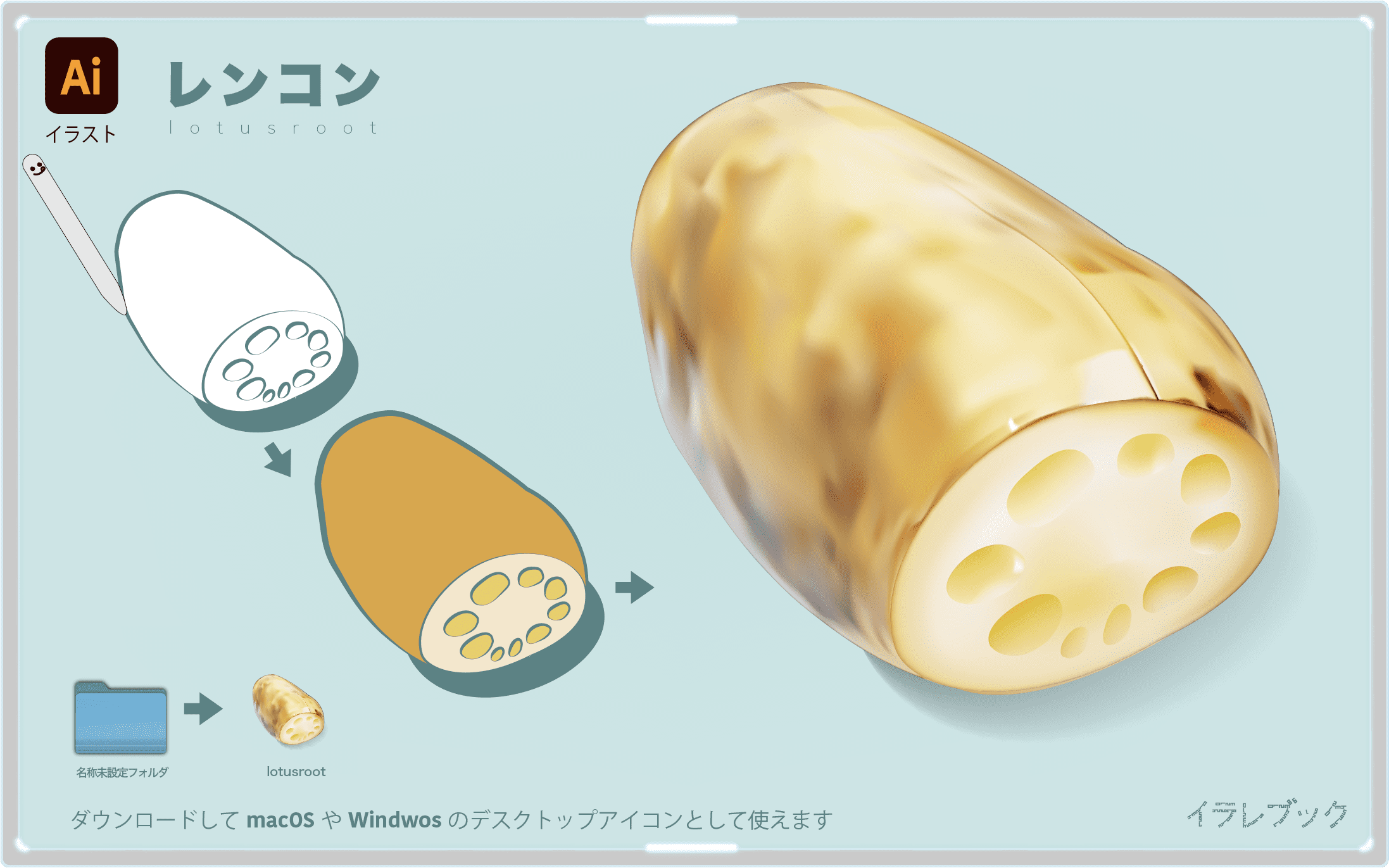 レンコン イラスト 風邪を予防して栄養たっぷり 蓮根の選び方 食べ方 強い免疫力 イラレマンガ