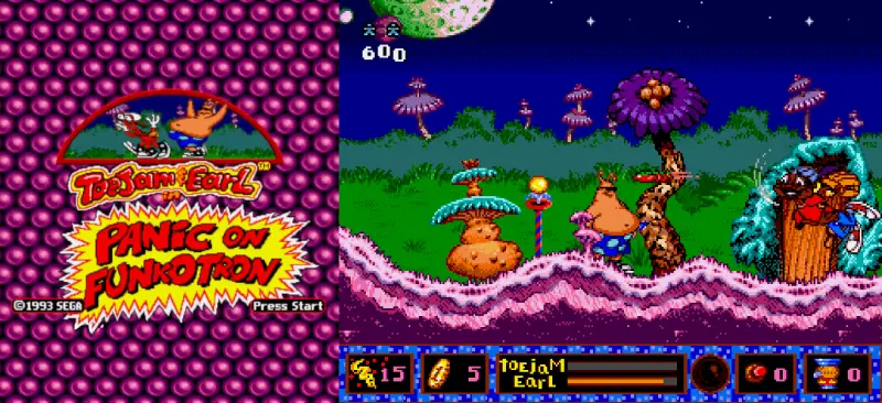 トージャム&アール イン パニック・オン・ファンコトロンのゲーム画面