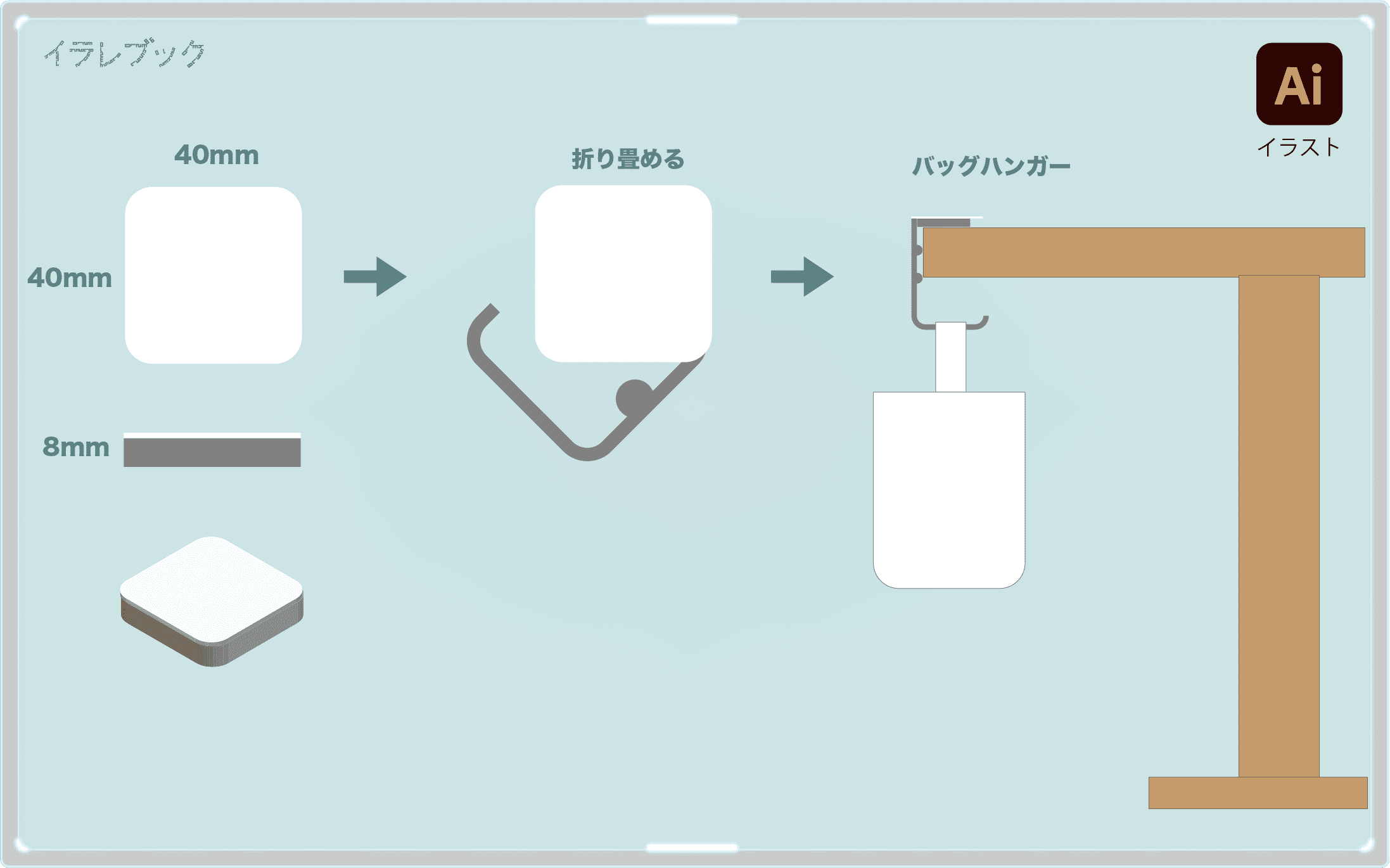 ME-Qでオリジナルバッグハンガー