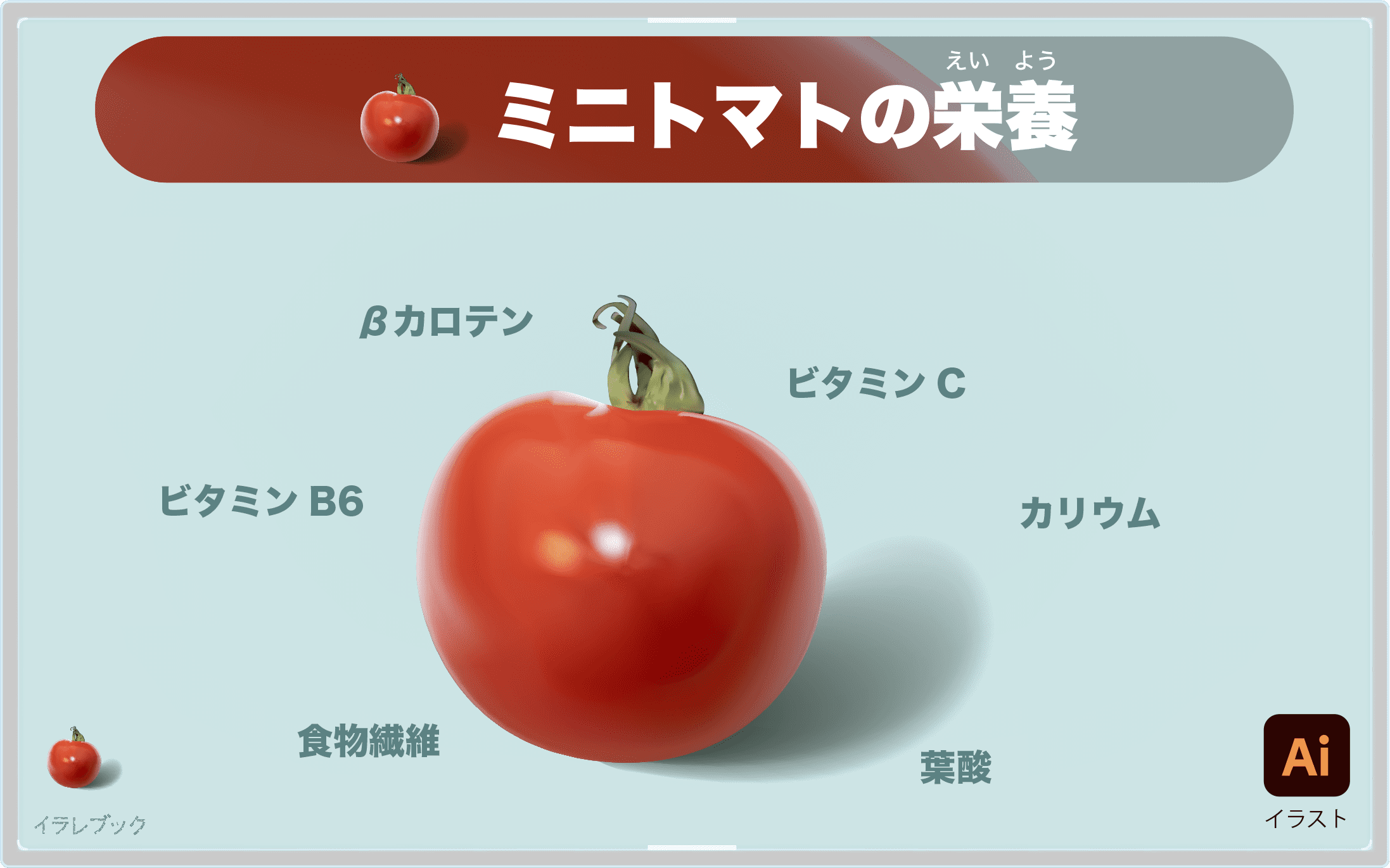 ミニトマト イラスト リコピンたっぷり真っ赤なミニ野菜の栄養 選び方 食べ方 イラレマンガ