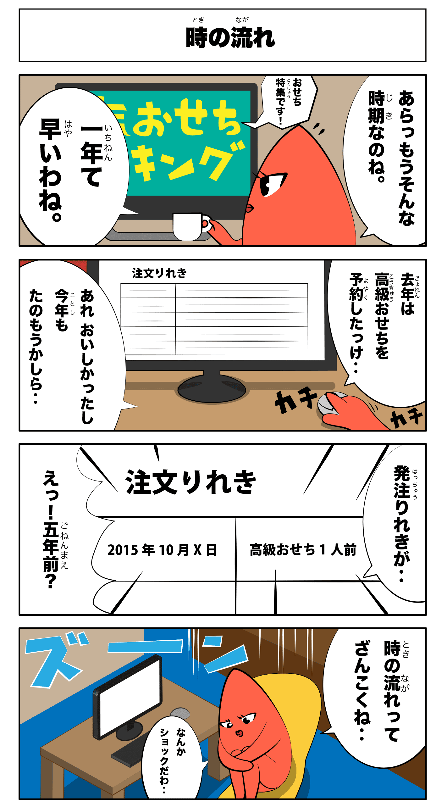 4コマ漫画「時の流れ」