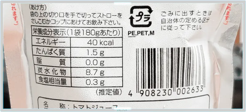 全農秋田県”のむ”トマト 成分表