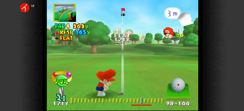 マリオゴルフ64のゲーム画面