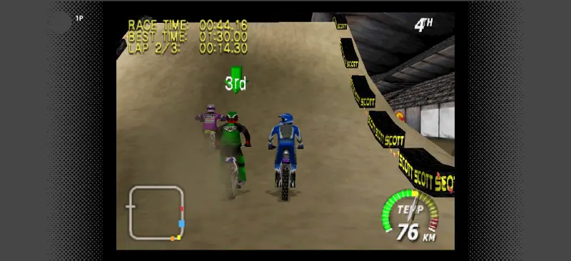エキサイトバイク64のゲーム画面