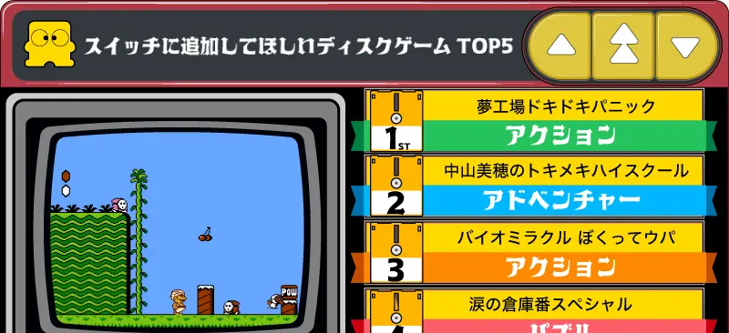 スイッチに追加してほしディスクシステムソフトTOP5