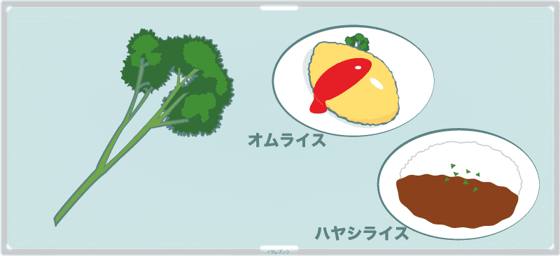 パセリとオムライスとハヤシライス