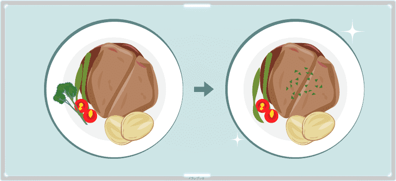 パセリは、細かくちぎると香りと風味がアクセントになる