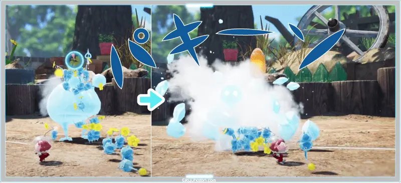 氷ピクミン 氷を割る