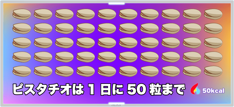 ピスタチオは1日に50粒まで