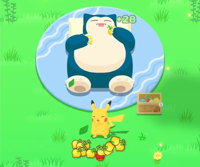 ポケモンスリープのカビゴンが食べる