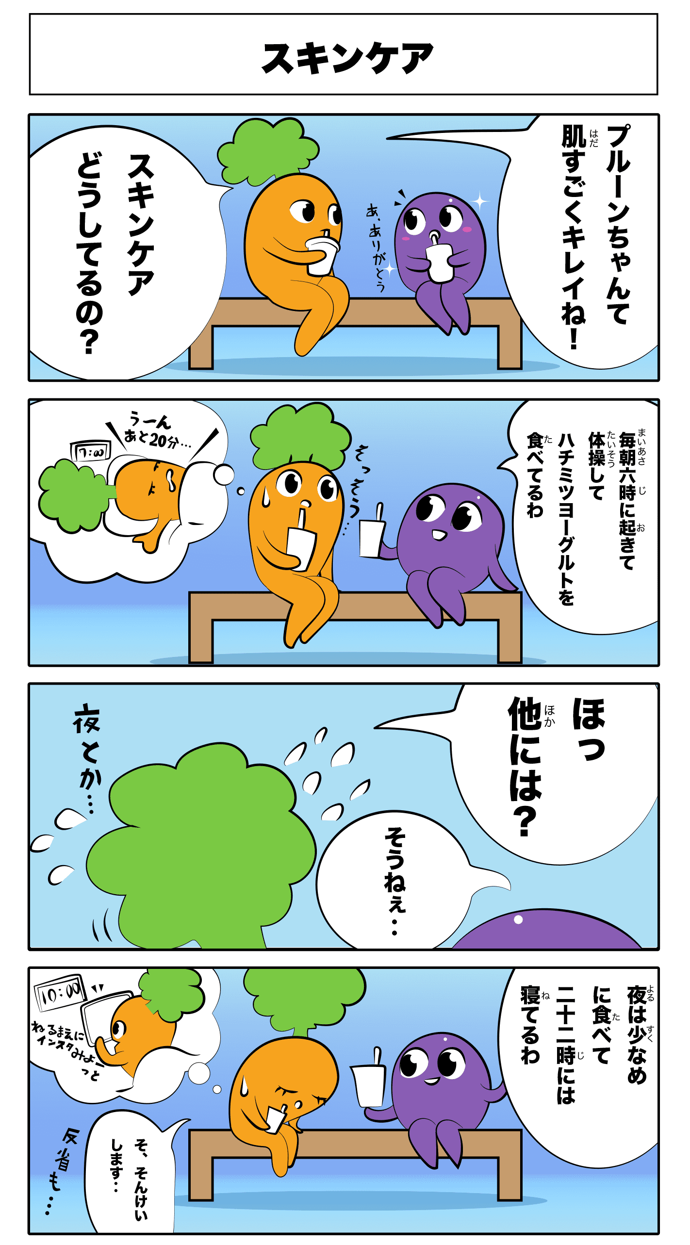 4コマ漫画「スキンケア」