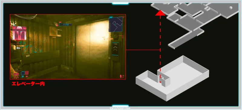 救出全体マップ エレベータ内