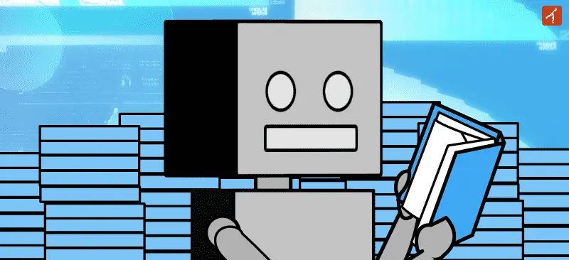 本を読むロボット