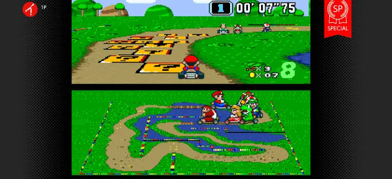 スーパーマリオカート フルコースでおもてなしバージョンのゲーム画面