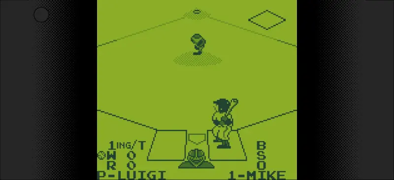 ベースボールのゲーム画面