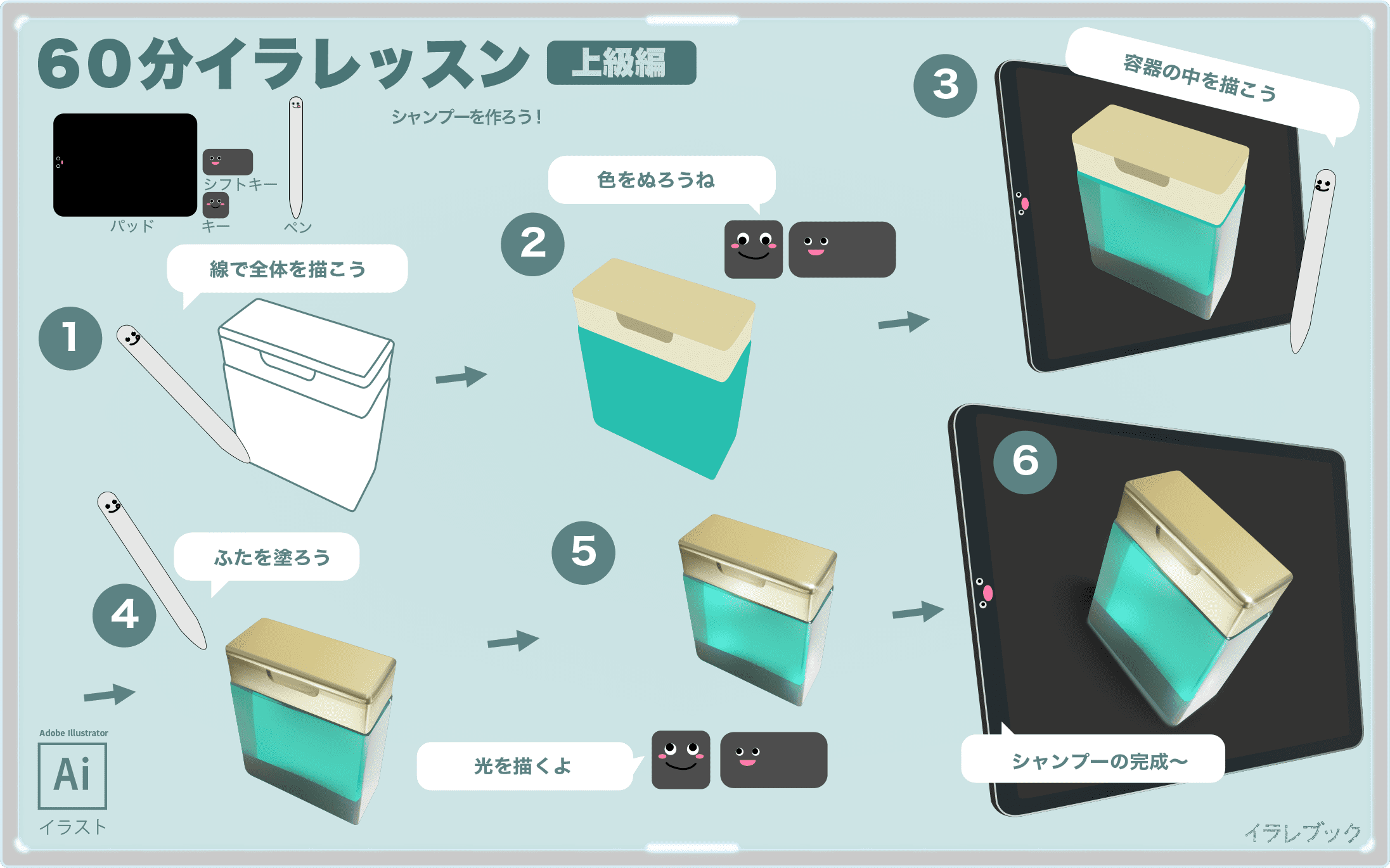 60分イラレッスン シャンプー