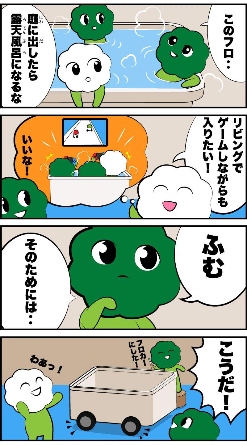 4コマ漫画「理想の風呂」