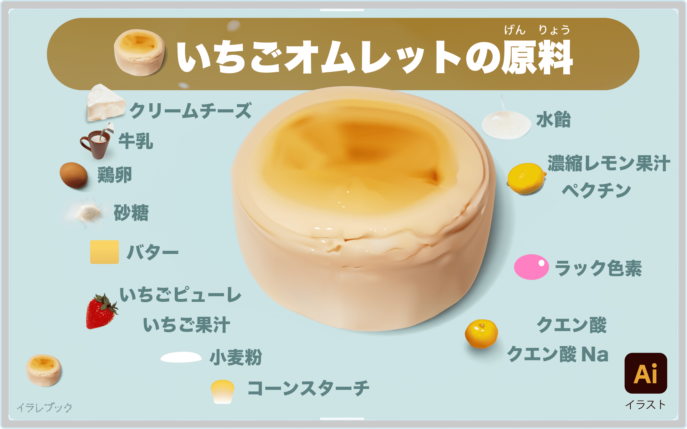 いちごオムレットの原料