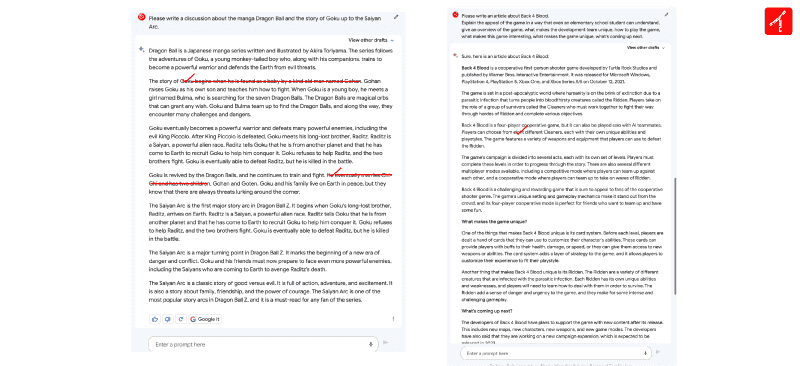 Google Bard 正確性