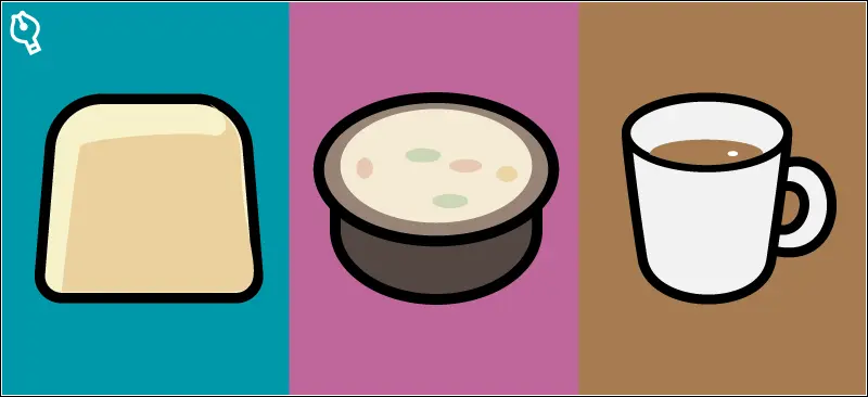 卵豆腐、茶碗蒸し、出汁のイラスト