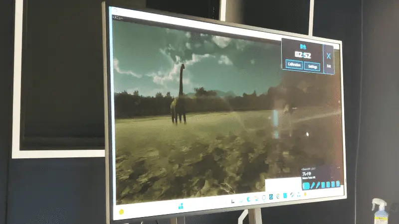 VRゴーグル内に見えている光景をリアルタイム映すモニター