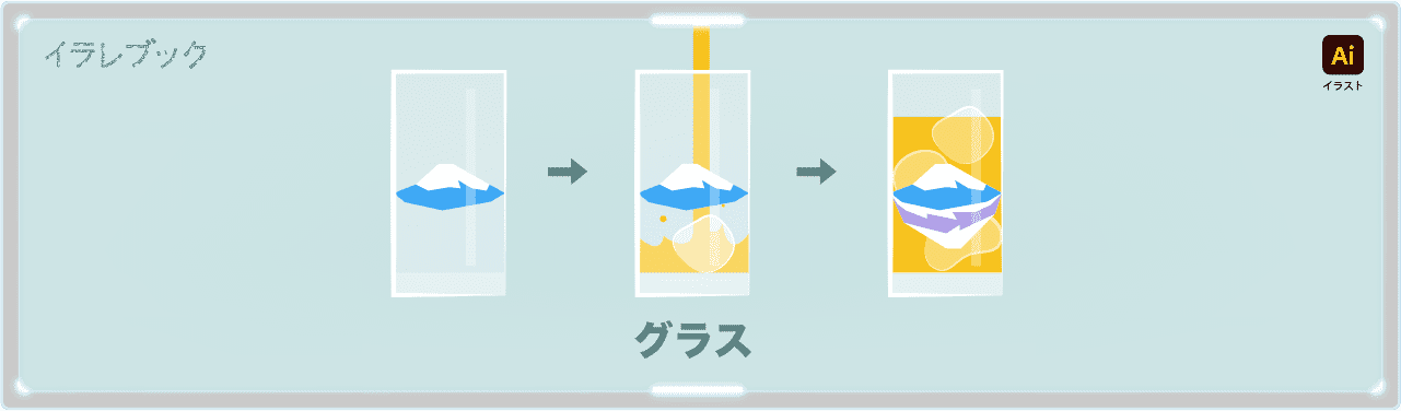 メタモカラーを使用したグラス